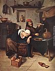 Steen Paintings - The Drinker by Jan Steen
